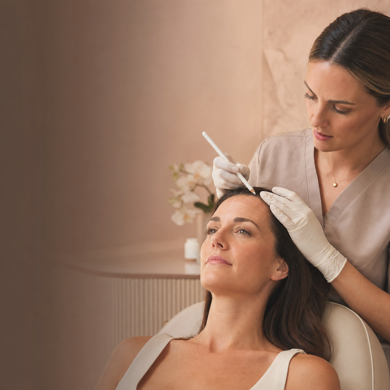 Cosmetic nurse performing wrinkle reduction treatment at Saint Atelier Aesthetics